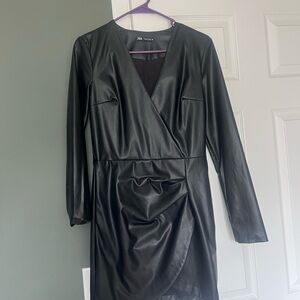Zara Black Leather-Style Garment